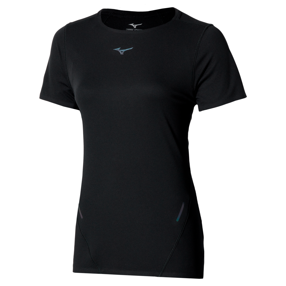 Mizuno Tech Light Dryaeroflow Short Sleeve Tee Schwarz Damen Grösse M